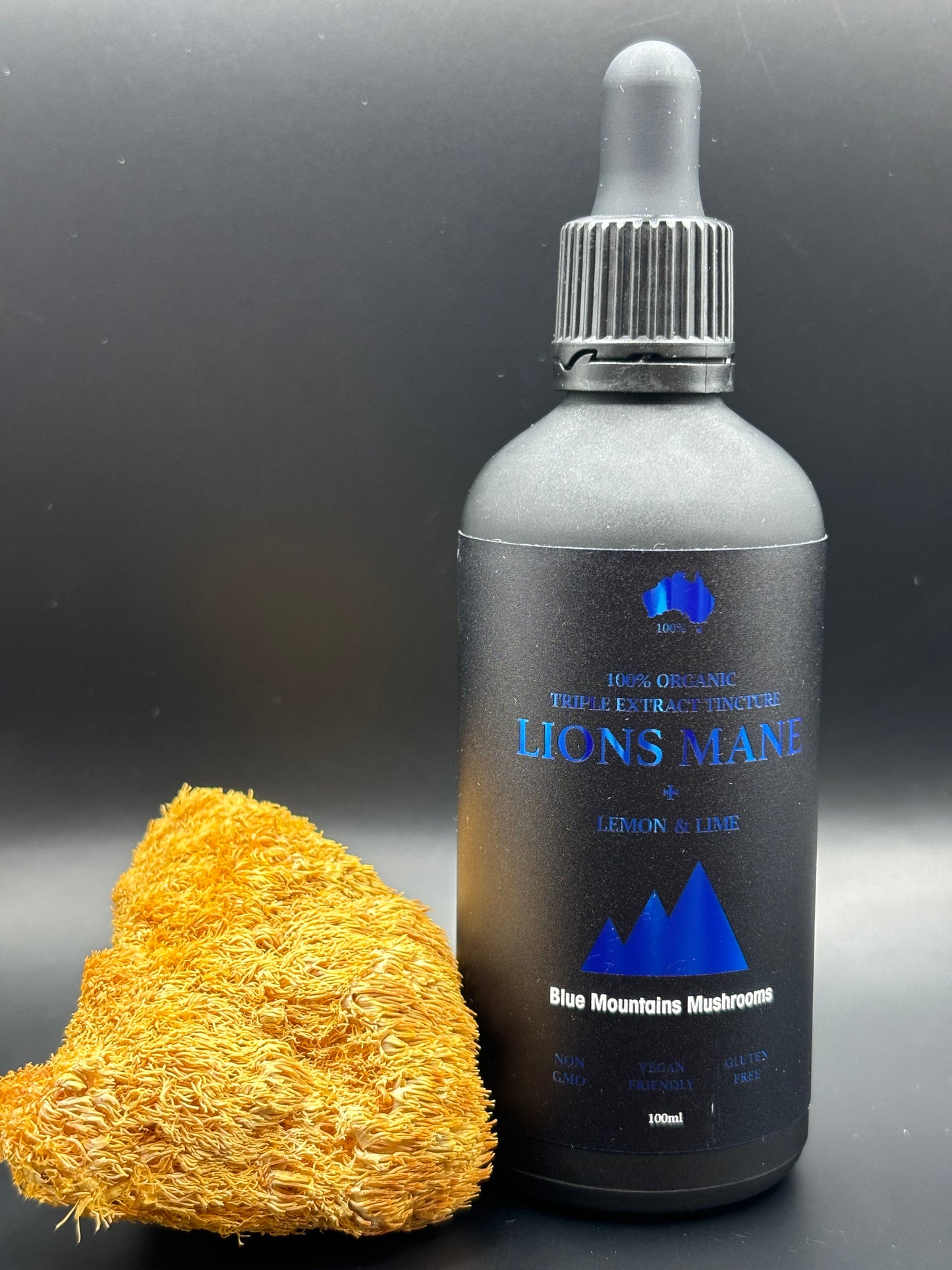 ORGANIC LIONS MANE TRIPLE EXTRACT TINCTURE WITH LEMON LIME FUSION 100ML